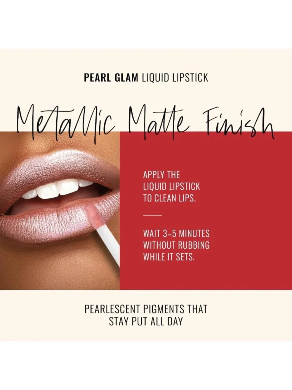 Glam Long Wear Shimmer Liquid Lipstick - Metallic Nude/Pale Pink with Silver